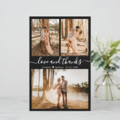 Mariage photo noir budget Carte de remerciements (Debout devant)