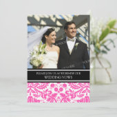 Mariage photo noir rose Invitation Renouveau Vow (Debout devant)