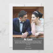 Mariage photo Pays blanc et gris Faire-part (Dos)