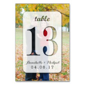 Mariage photo personnalisé Carte Numéro de tableau (Dos)