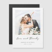 Mariage photo personnalisé moderne Magnet de Merci (Devant / Derrière)