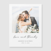 Mariage photo personnalisé moderne Magnet de Merci (Devant)