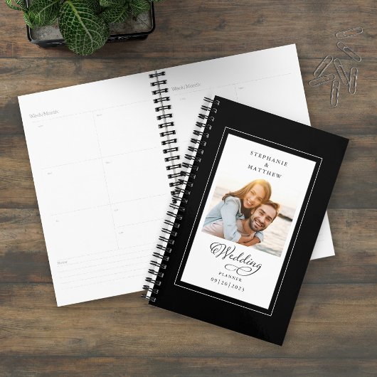 Mariage Photo personnalisée noir blanc élégant Scr