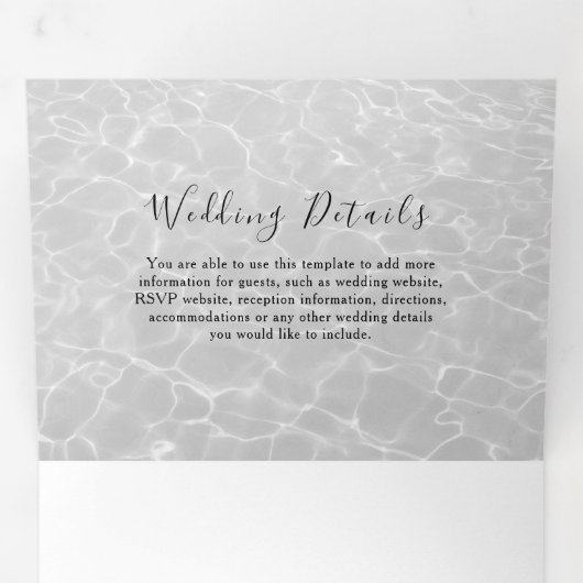 Mariage Photo Plage Invitation Tri-Fold (Intérieur en premier)