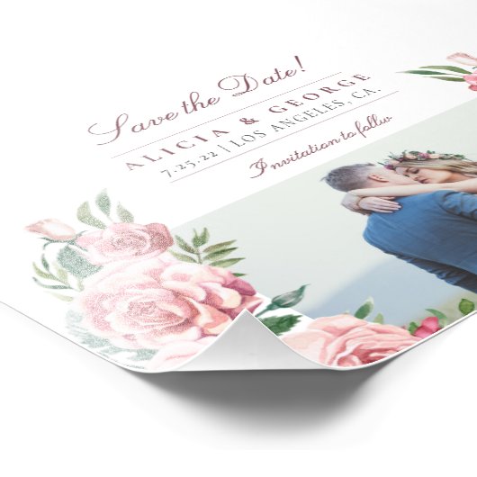 Mariage photo rose à budget vif enregistrer la dat (Coin)