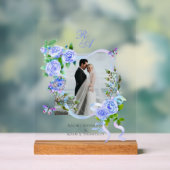 Mariage photo Rose bleu ruban (Neutre)