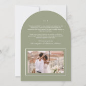 Mariage photo Sage Carte de remerciements (Dos)