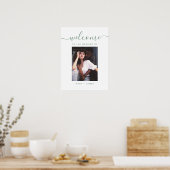 Mariage photo Sage Green Script Affiche de bienven (Cuisine)