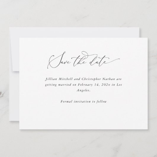 mariage photo script tendance enregistrer la carte (Dos)