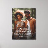 Mariage photo signe de bienvenue sur toile (Recto)