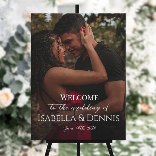 Mariage photo signe de bienvenue sur toile