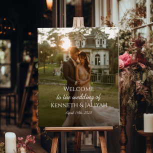 Mariage photo signe de bienvenue sur toile