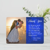 Mariage photo Silver Leaf Bleu brillant Merci (Debout devant)