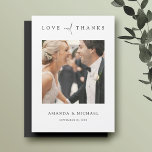 Mariage photo simple élégant Magnet de Merci<br><div class="desc">Ce mariage photo simple et chic grâce à votre modèle carte magnétique présente un design élégant, minimaliste et moderne. Il comprend votre photo préférée, vos prénoms et un message "LOVE and THANKS" transmis avec un mélange frappant de deux polices distinctes, avec "and" dans un script léger et fluide entre le...</div>