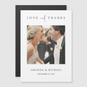 Mariage photo simple élégant Magnet de Merci (Devant / Derrière)