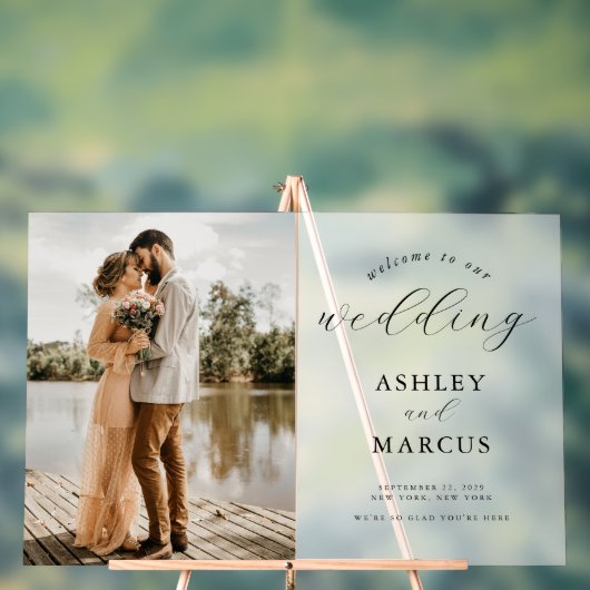 Mariage photo simple et élégant Accueil Frosted (Neutre)