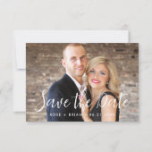 Mariage photo simple et élégant Invitation de date (Devant)