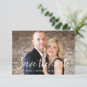 Mariage photo simple et élégant Invitation de date (Debout devant)