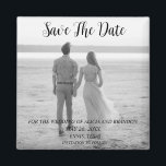 Mariage photo simple et élégant Magnet noir modern<br><div class="desc">Simple,  élégant,  noir et blanc,  Mariage photo moderne,  Save the Date aimant. Vous pouvez le personnaliser avec vos détails.</div>