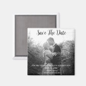 Mariage photo simple et élégant Magnet noir modern (Recto/Verso)