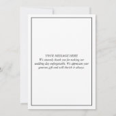 Mariage photo simple et élégant Message du Merci B (Dos)