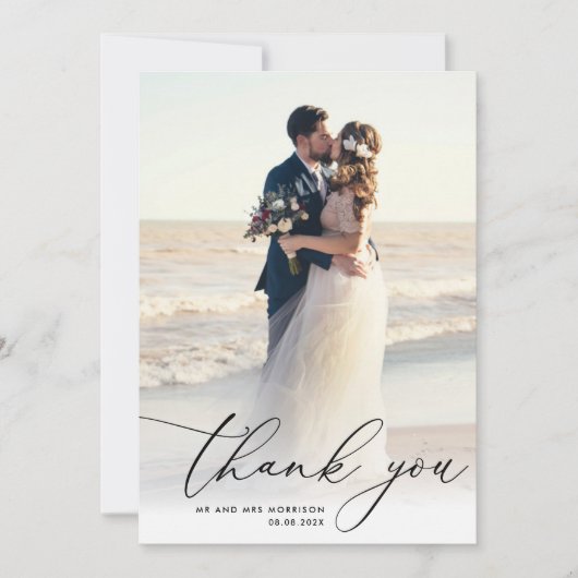 mariage photo simple et moderne merci (Devant)