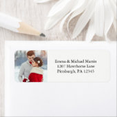 Mariage photo simple Étiquettes de retour (En situation)