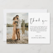 Mariage photo simple moderne Carte de remerciement (Devant)