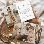 Mariage photo simple moderne Carte de remerciement<br><div class="desc">Présentez notre Mariage photo moderne Script Simple Carte de remerciements : Faites preuve de gratitude avec nos élégantes cartes de remerciements avec script moderne et votre photo de mariage préférée. Ces cartes offrent un design élégant et minimaliste qui complète parfaitement toute esthétique mariage. Personnalisez-les avec un message sincère d'appréciation pour...</div>