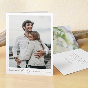 Mariage Photo Simple Moderne Merci Carte Note
