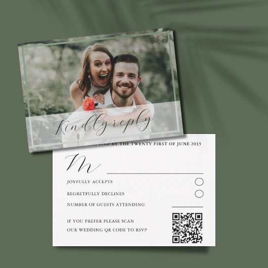 Mariage photo simple moderne RSVP