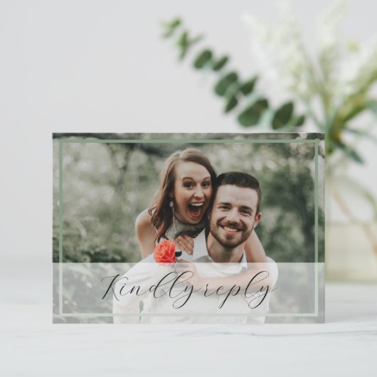 Mariage photo simple moderne RSVP (Debout devant)