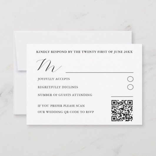 Mariage photo simple moderne RSVP (Dos)