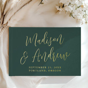 Mariage photo simple vert et Gold Foil