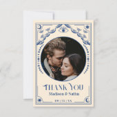 Mariage photo vintage Blue Tarot Card Merci (Devant)