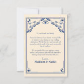 Mariage photo vintage Blue Tarot Card Merci (Dos)