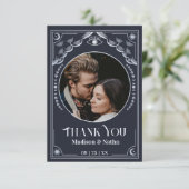 Mariage photo vintage Gold Tarot Card Merci (Debout devant)