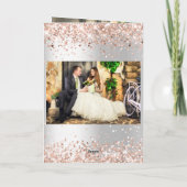 Mariage photo violet noir carte de remerciements (Dos)