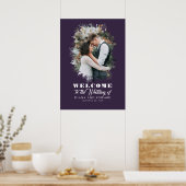 Mariage photo violet romantique Affiche de bienven (Cuisine)