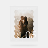 Mariage photo Wavy Script Heart Numéro de table (Recto)
