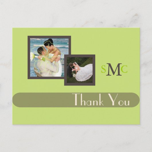 Mariage Photos Cartes postales Merci, simple (Devant)