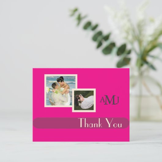 Mariage Photos Cartes postales Merci, simple (Debout devant)
