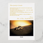 Mariage Photos Gold Script Foil Carte de remerciem (Verso)