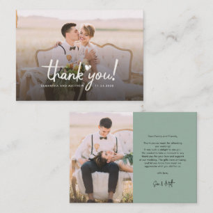 Mariage Photos Script Budget Carte de remerciement