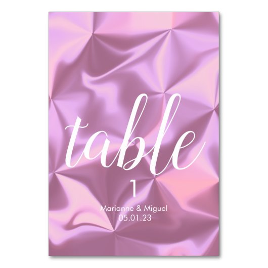 Mariage Pink Foil Siège Numéro de table (Par défaut)