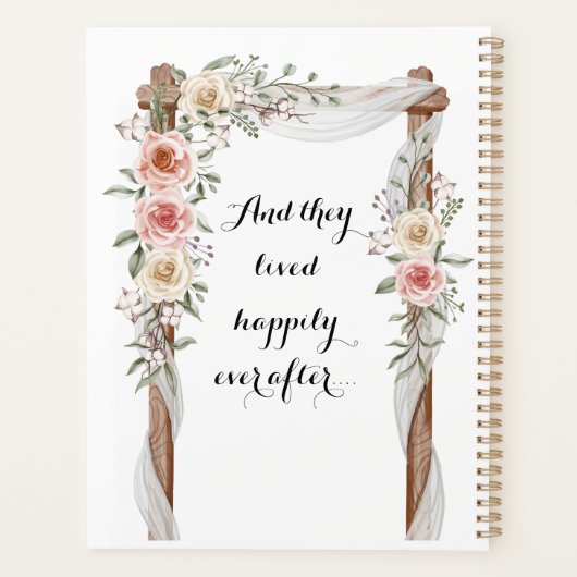 Mariage Pink Ivory Roses Organisateur (Dos)