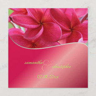 Mariage Pink Plumeria Invitations