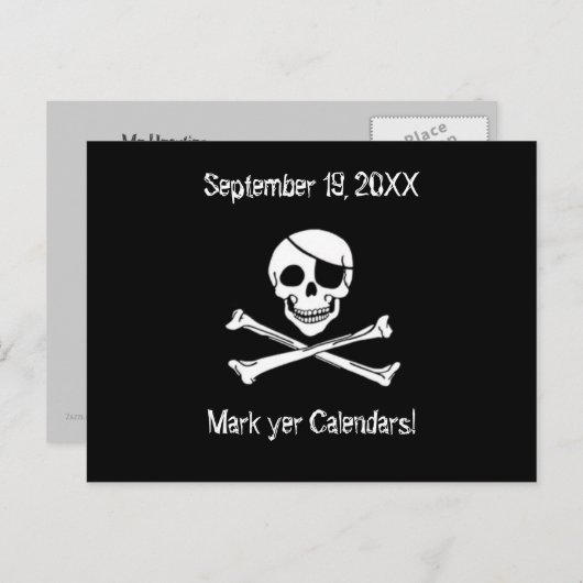 Mariage pirate Enregistrer la date Carte postale (Devant / Derrière)