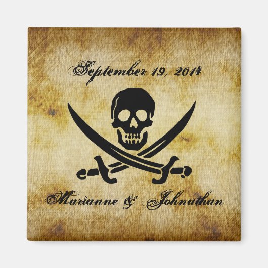 Mariage pirate Enregistrer la date Souvenir Magnet (Devant)