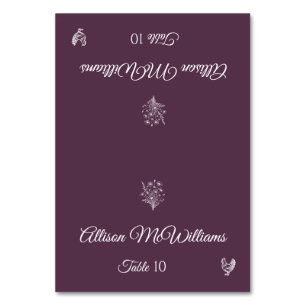 Mariage Place carte Fleurs sauvages-volaille-Table